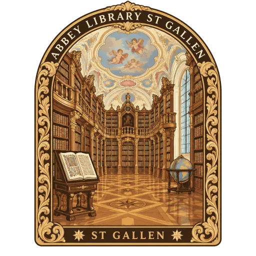 Abbey Library of St. Gallen travel stamp