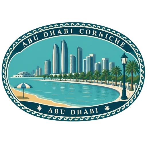 Abu Dhabi Corniche travel stamp