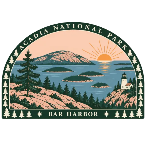 Acadia National Park travel stamp