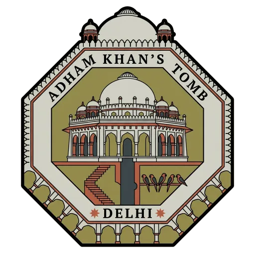 Adham Khan's Tomb travel stamp