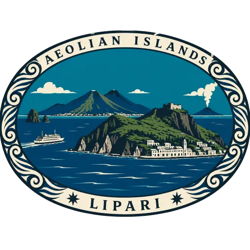 Aeolian Islands travel stamp
