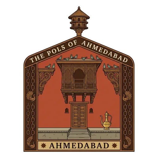 The Pols of Ahmedabad travel stamp