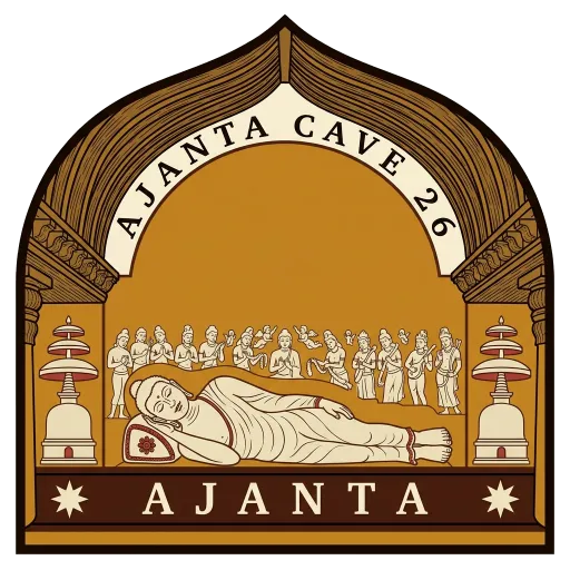 Ajanta Cave 26 travel stamp