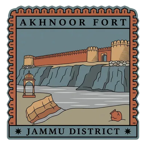 Akhnoor Fort travel stamp