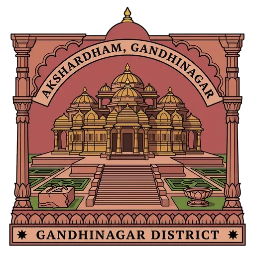 Akshardham, Gandhinagar travel stamp