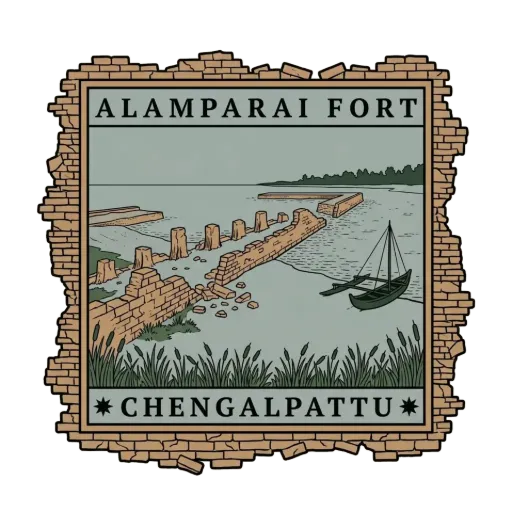 Alamparai Fort travel stamp
