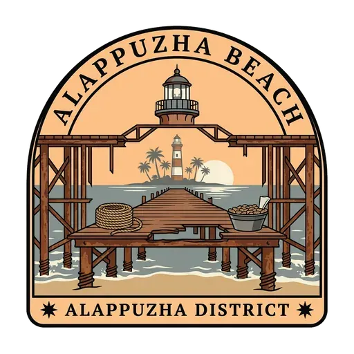 Alappuzha Beach travel stamp