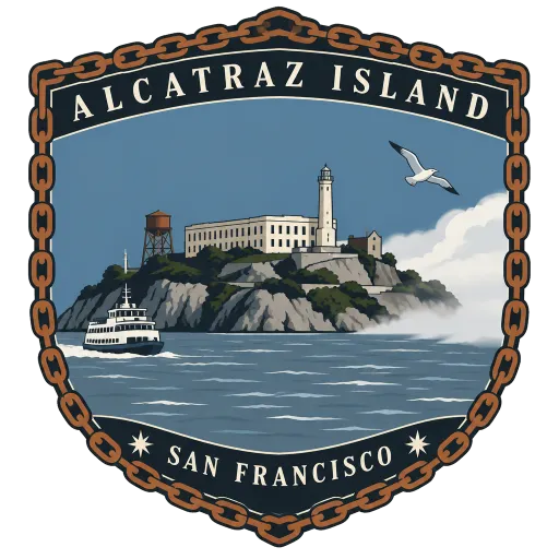 Alcatraz Island travel stamp