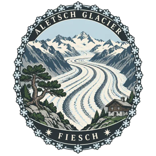Aletsch Glacier travel stamp