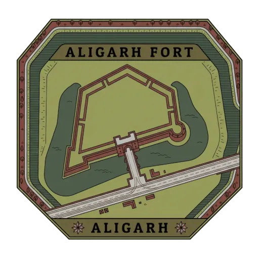 Aligarh Fort travel stamp
