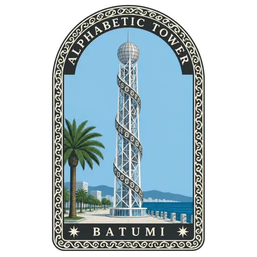 Alphabetic Tower travel stamp