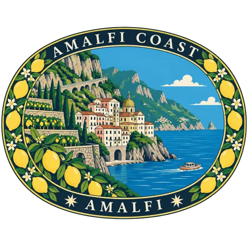 Amalfi Coast travel stamp