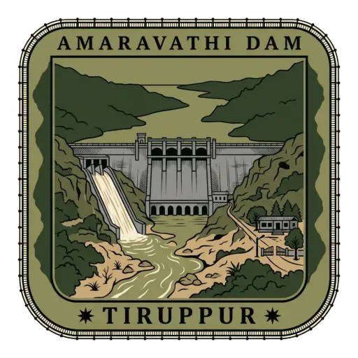 Amaravathi Dam travel stamp