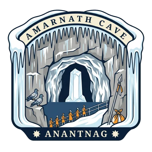 Amarnath Cave travel stamp