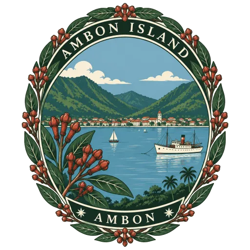 Ambon Island travel stamp