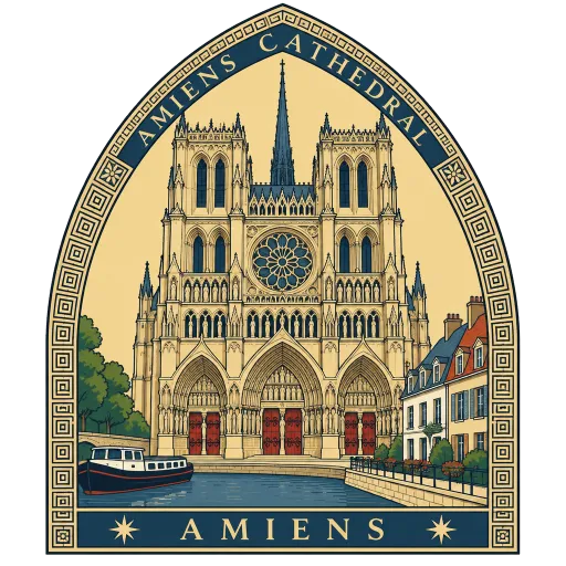 Amiens Cathedral travel stamp