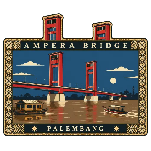 Ampera Bridge travel stamp