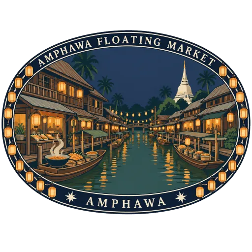 Amphawa Floating Market travel stamp