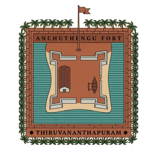 Anchuthengu Fort travel stamp