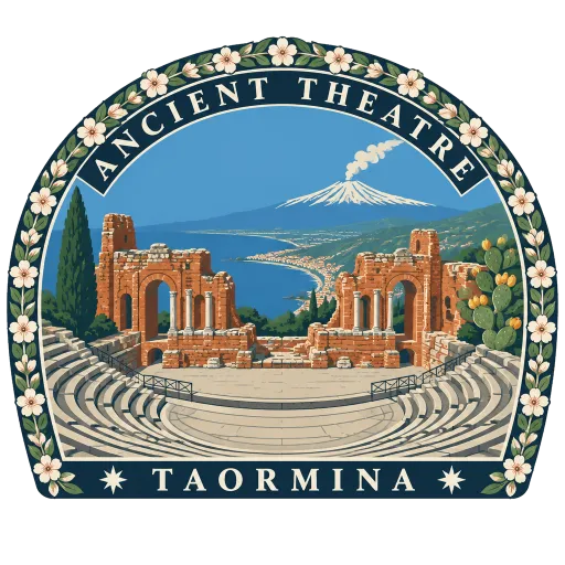 Ancient Theatre of Taormina travel stamp