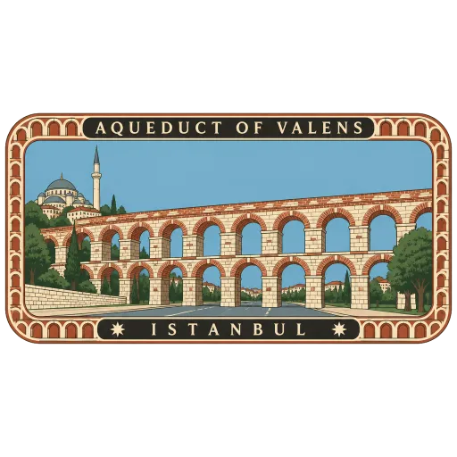 Aqueduct of Valens travel stamp