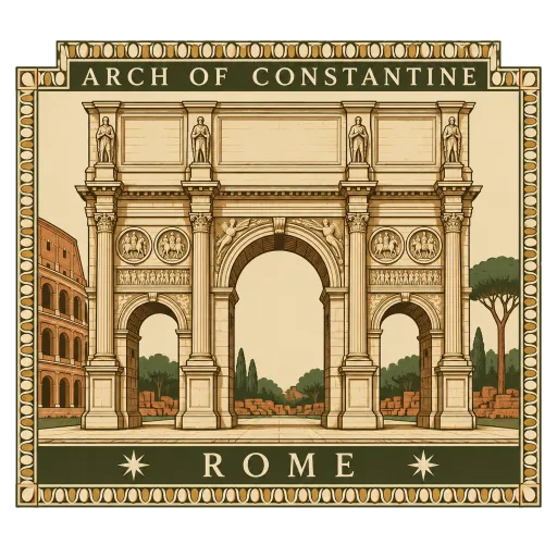 Arch of Constantine travel stamp