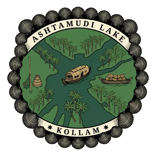 Ashtamudi Lake travel stamp