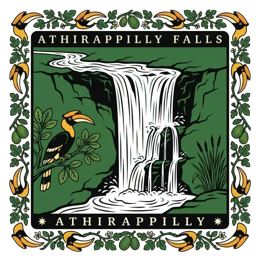 Athirappilly Falls travel stamp