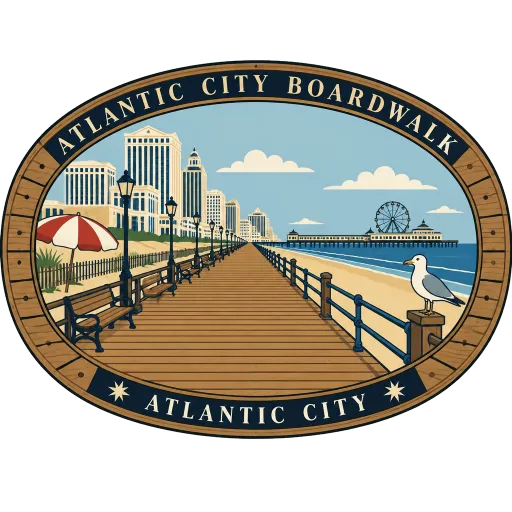 Atlantic City Boardwalk travel stamp
