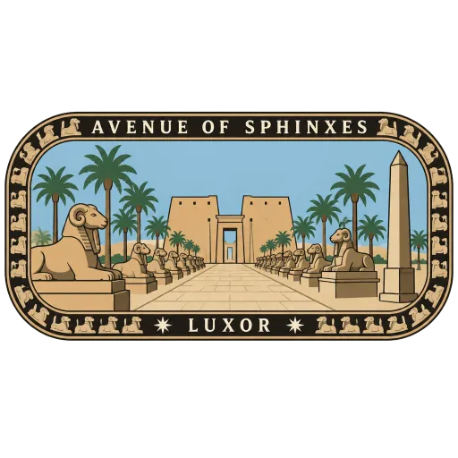 Avenue of Sphinxes travel stamp
