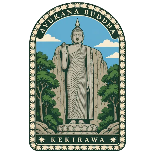 Avukana Buddha travel stamp