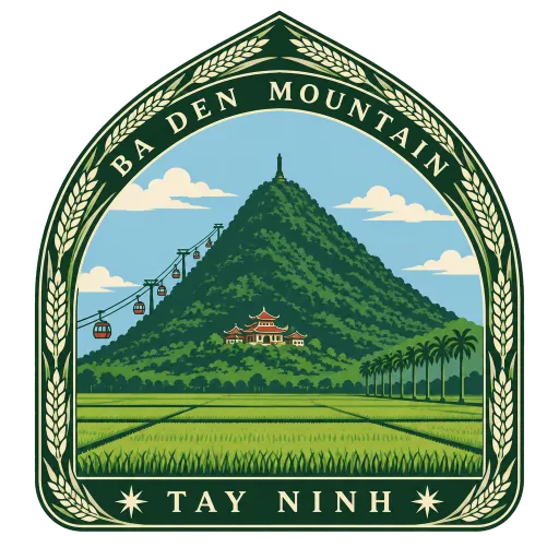Ba Den Mountain travel stamp