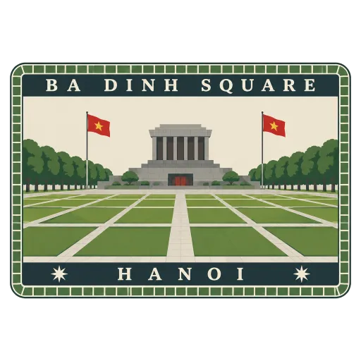 Ba Dinh Square travel stamp