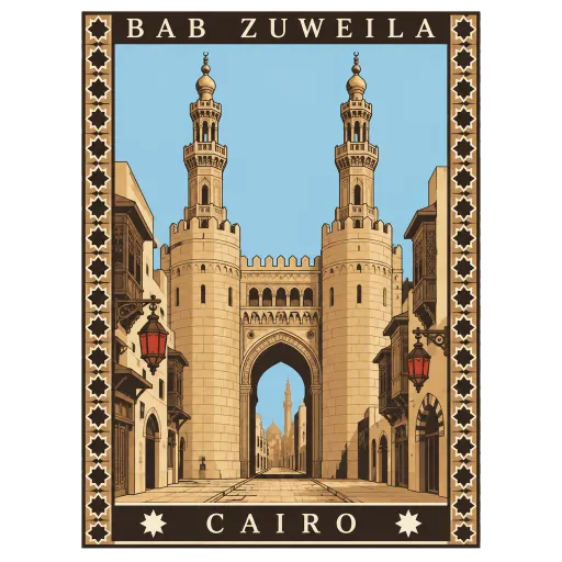 Bab Zuweila travel stamp