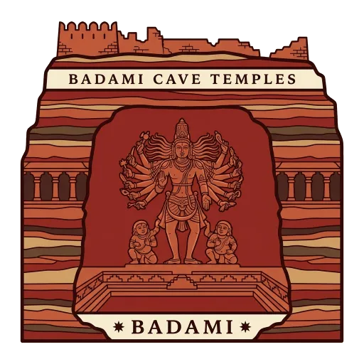 Badami Cave Temples travel stamp