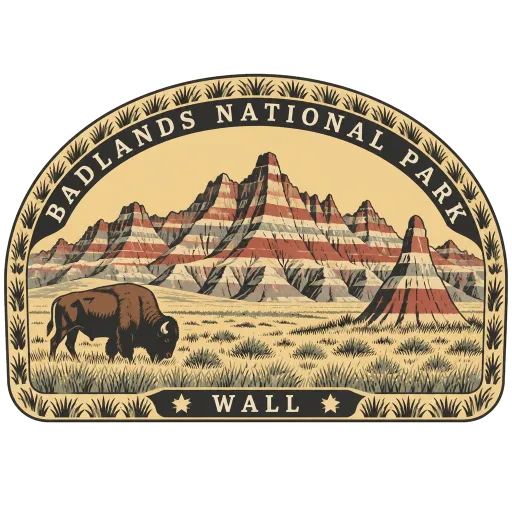 Badlands National Park travel stamp
