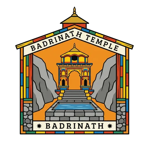 Badrinath Temple travel stamp