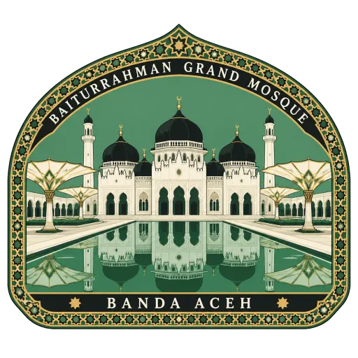 Baiturrahman Grand Mosque travel stamp