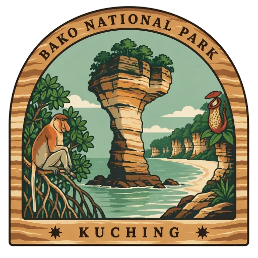 Bako National Park travel stamp
