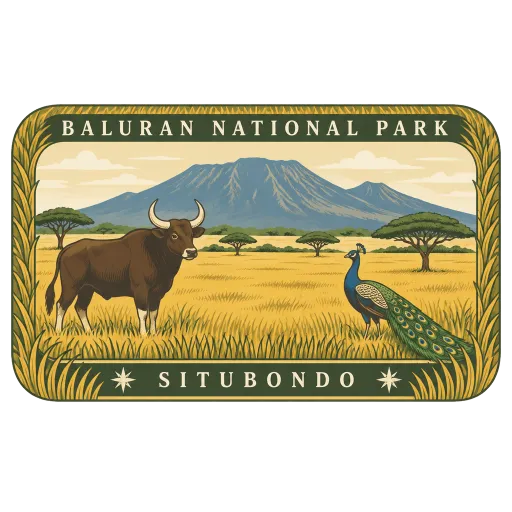 Baluran National Park travel stamp
