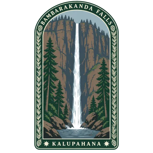 Bambarakanda Falls travel stamp