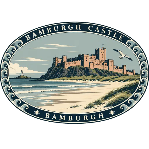 Bamburgh Castle travel stamp