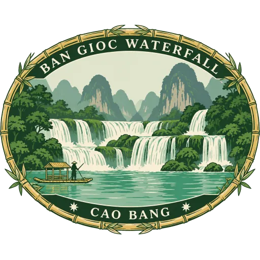 Ban Gioc Waterfall travel stamp