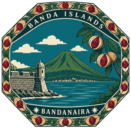Banda Islands travel stamp