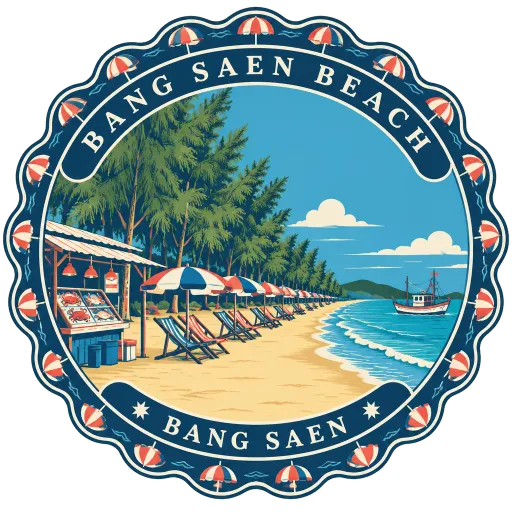 Bang Saen Beach travel stamp