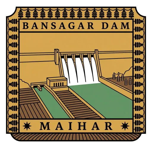 Bansagar Dam travel stamp