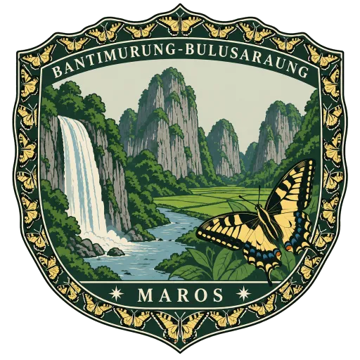 Bantimurung-Bulusaraung National Park travel stamp