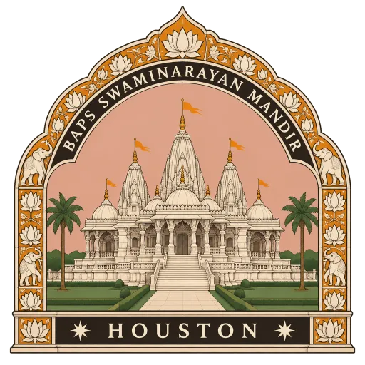 BAPS Shri Swaminarayan Mandir Houston travel stamp