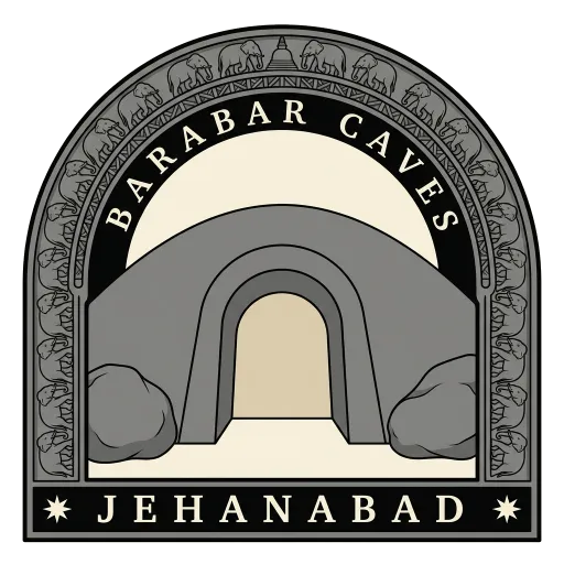 Barabar Caves travel stamp