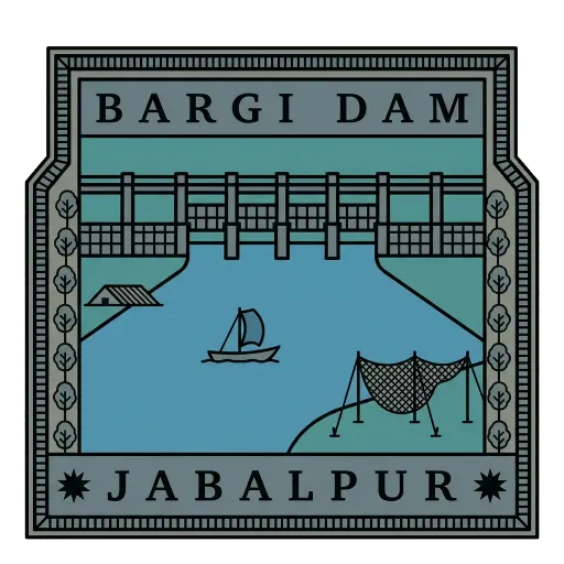 Bargi Dam travel stamp